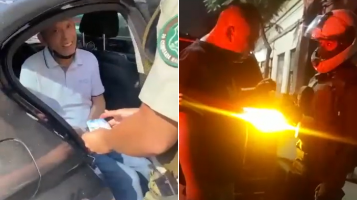 Uno ofreció $40 mil: Dos ciudadanos chinos fueron grabados intentando sobornar a carabineros