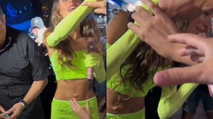 Le respondió: Fan le tocó el ombligo a Tini en pleno concierto y la reacción de la cantante se volvió viral