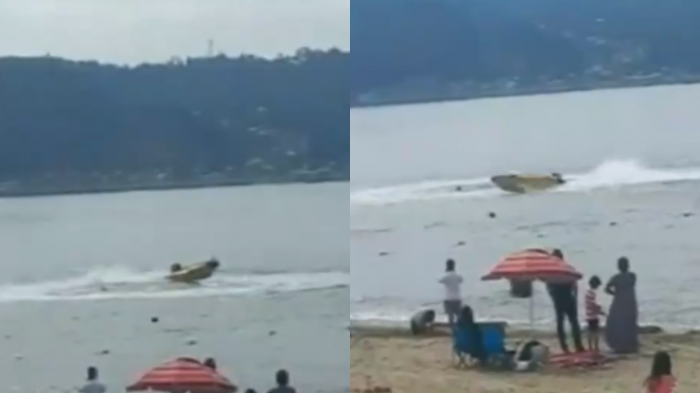 A metros de los bañistas: Lancha perdió el control y comenzó a girar en círculos en playa de Dichato