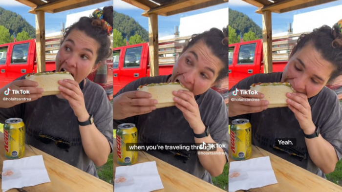 ¡Es de las nuestras! La viralizada reacción de tiktoker estadounidense comiendo completo italiano en Chile