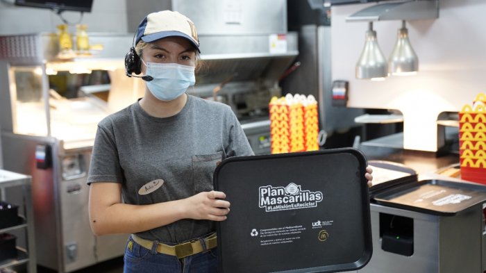 42 mil mascarillas desechables volverán transformadas en bandejas a los restaurantes de McDonald´s