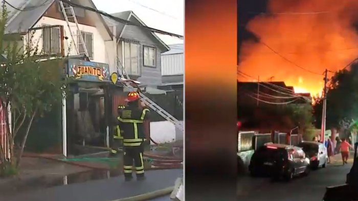 Incendio consume viviendas en Quilicura: Bomberos emitió segunda alarma por riesgo de propagación
