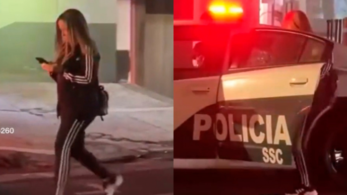 Por ir mirando el celular: Mujer se volvió viral por subirse a patrulla pensando que era un taxi
