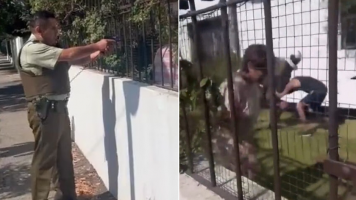 Grabaron a sujeto amenazando de muerte con una pala a su madre de 58 años en Ñuñoa