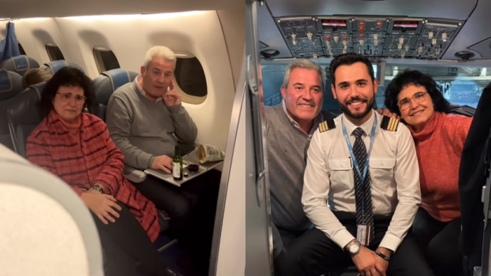Piloto español emociona las redes con especial mensaje para sus padres que volaron con él por primera vez