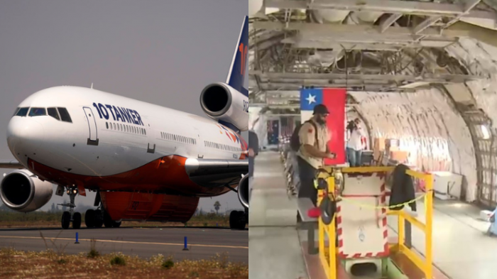 Ten Tanker llegó al Biobío: Así es por dentro la aeronave que combate los incendios forestales en el país