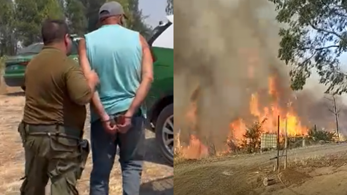 Carabineros detuvo a presunto responsable de incendio forestal en Santa Cruz de Cuca