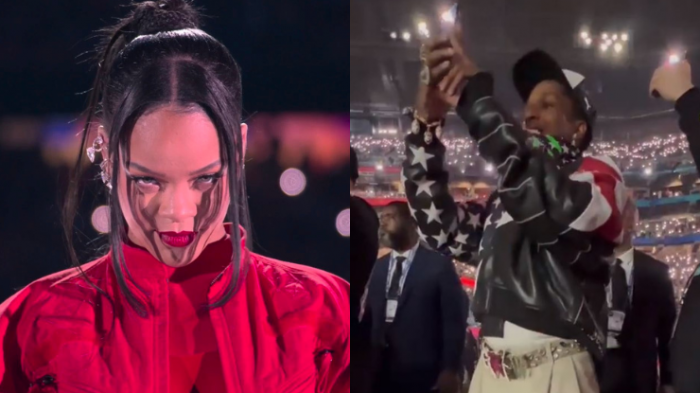 Aplaudiendo y haciendo corazones con las manos: Viralizan video de A$AP Rocky viendo a Rihanna en el Super Bowl