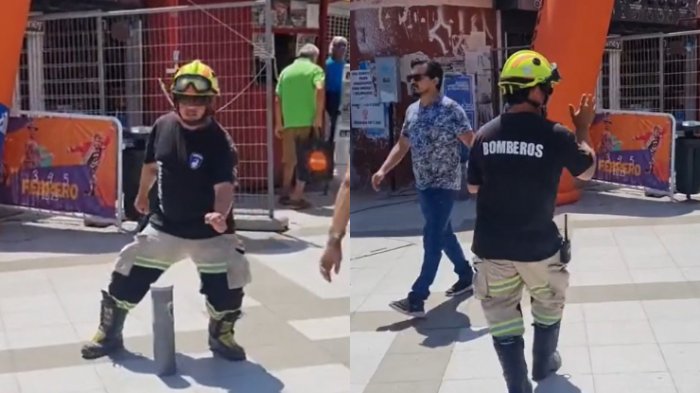 ¡Se sacó los pasos prohibidos! Bombero se viraliza por su divertido baile mientras realizaba colecta en Arica