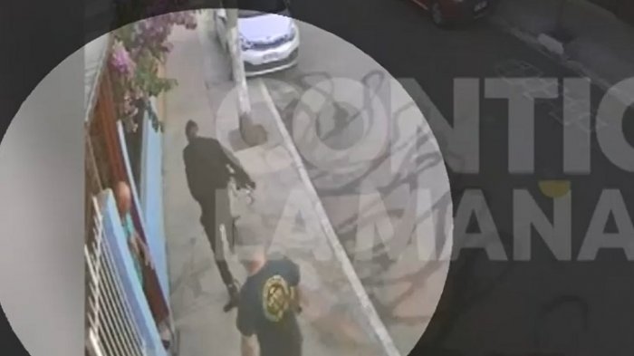 Con metralleta en la mano: Revelan video de delincuente pidiendo ayuda a vecino tras asalto en aeropuerto