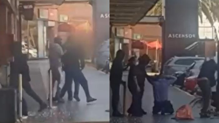 Captan momento exacto en que delincuentes amenazan a trabajadores de sucursal bancaria en asalto en Maipú