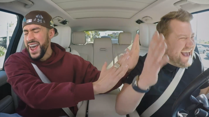 Cantando hits de Harry Styles y Ariana Grande: Así fue la participación de Bad Bunny en Carpool Karaoke