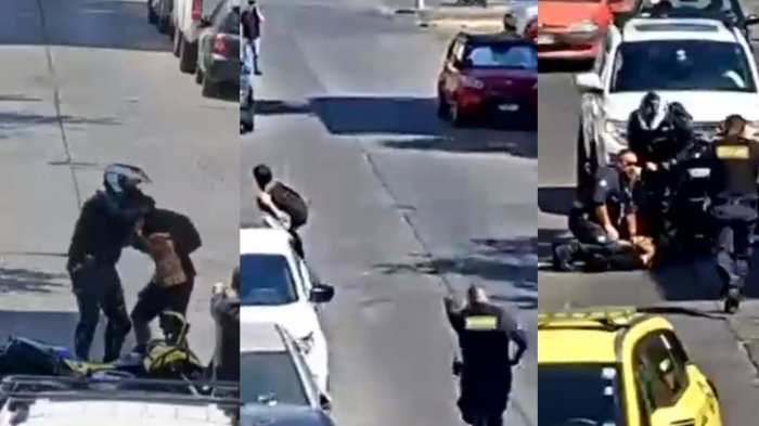 Cámaras siguieron su trayectoria: Registran intensa persecución de dos asaltantes que atacaban a transeúntes