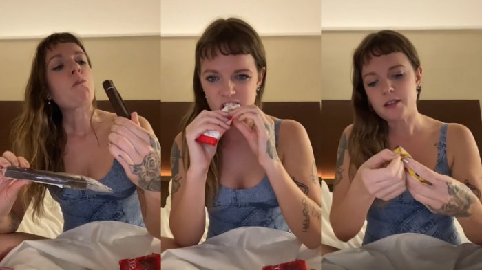 Tove Lo se viraliza probando dulces chilenos tras su paso por Lollapalooza: No le gustó tanto el cuchuflí
