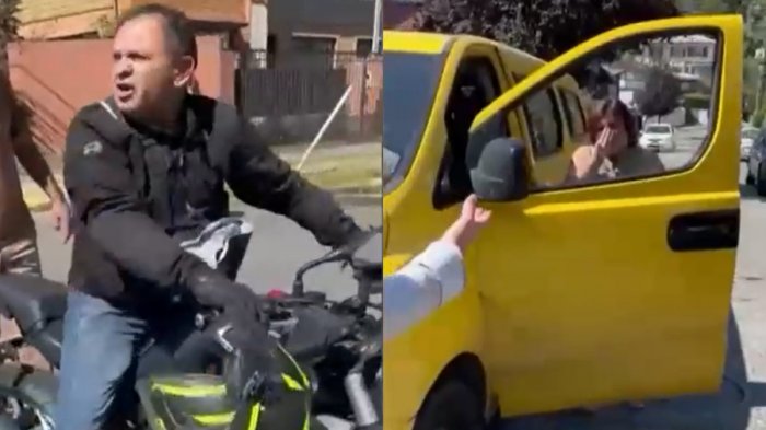 Motorista le fracturó la nariz a conductora de furgón escolar: Los niños estaban al interior del vehículo