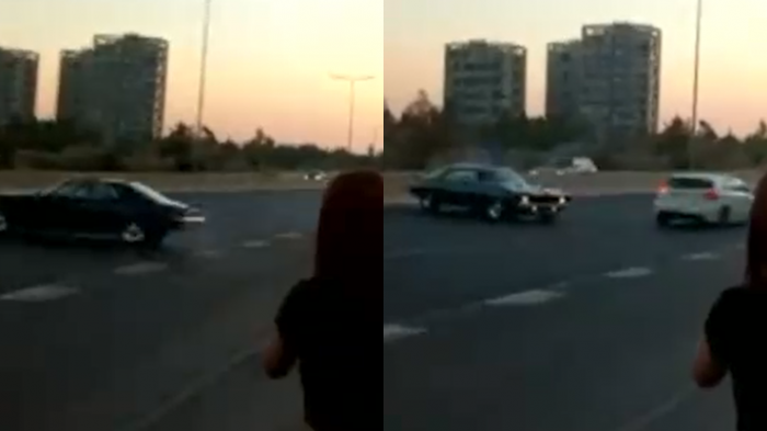 Casi ocasiona fatal accidente: Captan a conductor realizando peligrosa maniobra en plena Costanera Norte