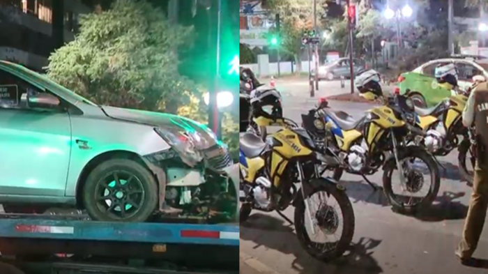 Cuatro individuos fueron detenidos por intento de robo en Providencia: Persecución terminó en choque