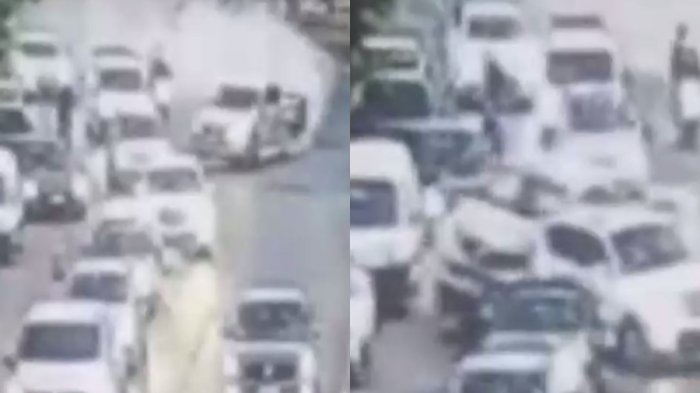 Registraron el momento en que se produjo el impresionante choque múltiple tras persecución en Conchalí