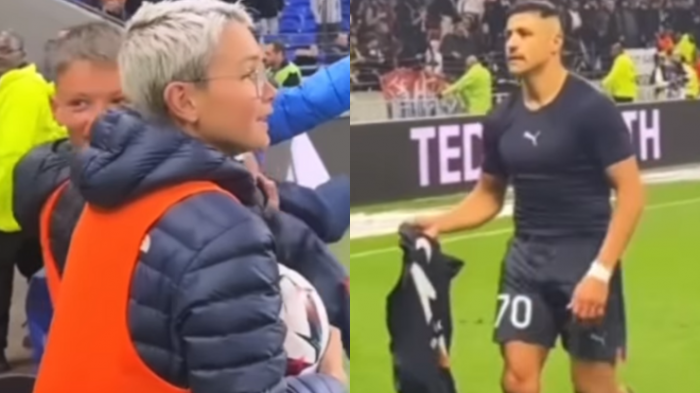 ¡Quedó feliz! Alexis se luce con espectacular regalo a alcanzapelotas tras victoria del Marsella