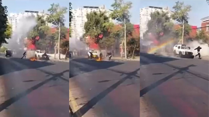 Incidentes fuera del Barros Borgoño: Carro lanzagases atropelló a joven en medio de manifestaciones