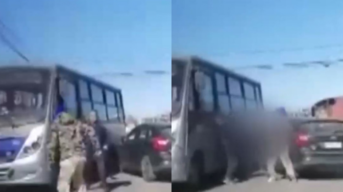 Captan feroz pelea entre conductor de auto y micrero en San Pedro de la Paz: Uno de ellos estaba ebrio