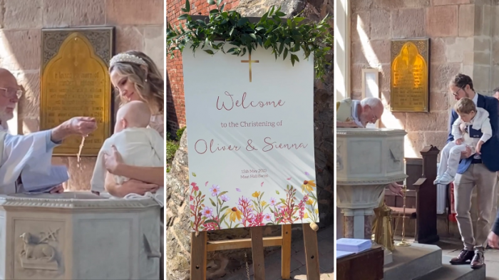 Al más puro estilo inglés: Valeria Ortega compartió imágenes del elegante bautizo de sus hijos en Inglaterra