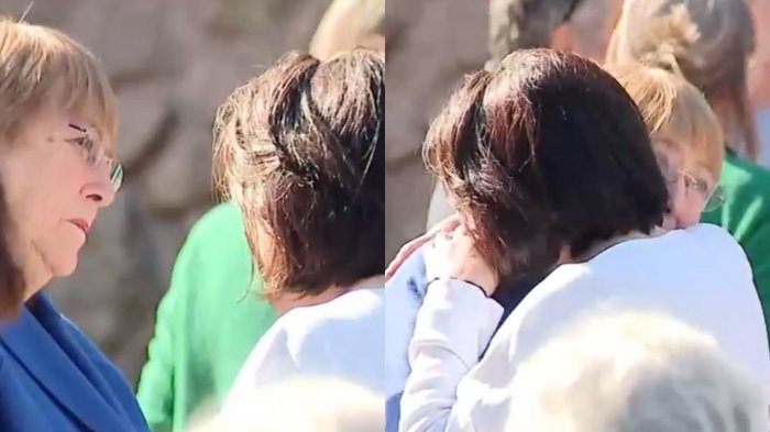 Con conmovedor abrazo a Paulina Urrutia: Ex presidenta Michelle Bachelet acudió a velorio de Augusto Góngora