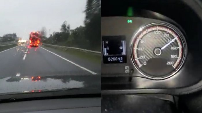Con lluvia, adelantando y a exceso de velocidad: Captan a imprudente chofer de bus transitando a más de 140 km/h