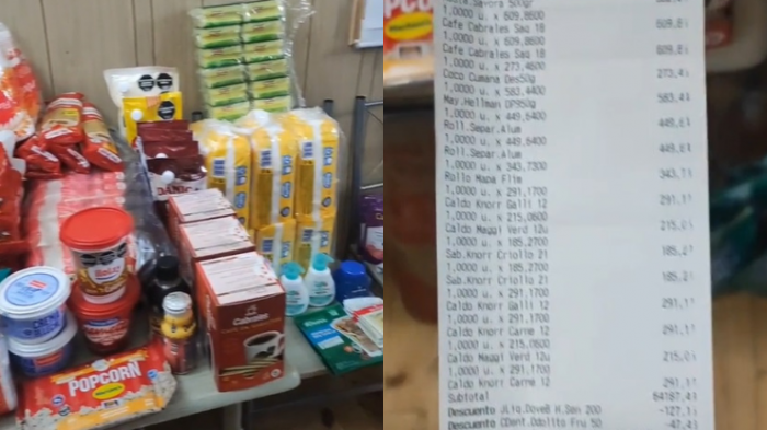 Por poco más de $100 mil: Chilena sorprendió al mostrar todo lo que compró en supermercado de Bariloche