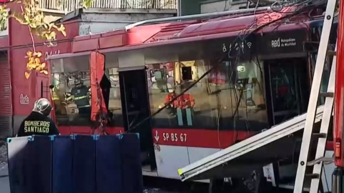 Mujer que caminaba por la vereda murió atropellada: El impactante choque de auto y micro en Santiago