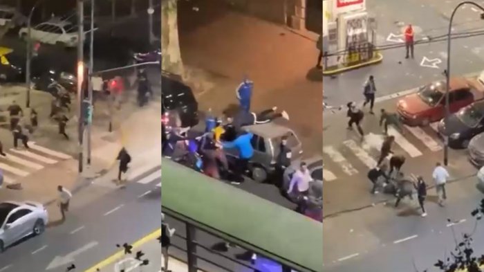 Lo agarraron en grupo y no lo soltaron: El impactante registro de la golpiza de hinchas de Colo Colo en Argentina