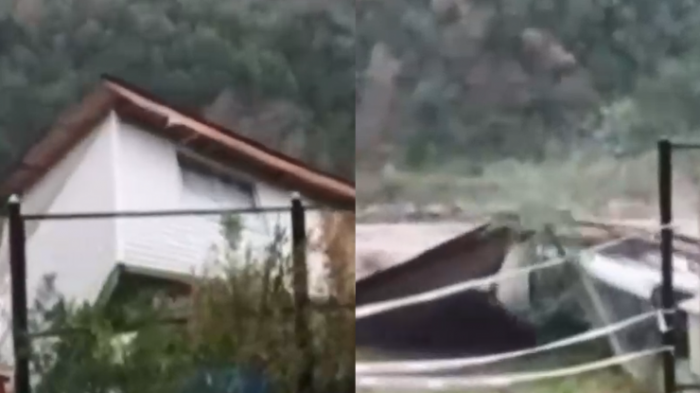 Lo perdieron todo: Registran impactante momento en que casa fue arrastrada por fuerza de río en Los Queñes