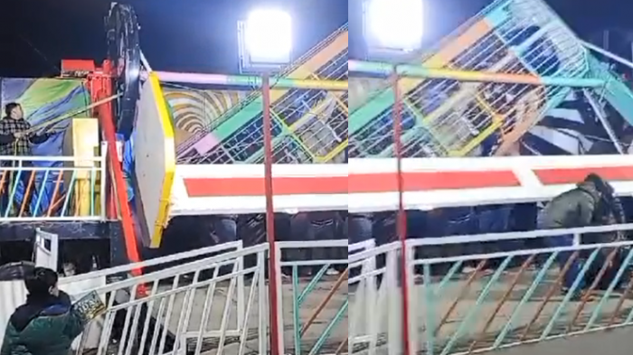 Grave accidente en Graneros: Juego mecánico se cayó mientras estaba con personas en su interior