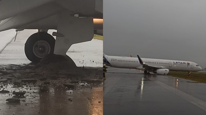 Los registros que dejó el derrape de avión de LATAM en aeropuerto de Florianópolis