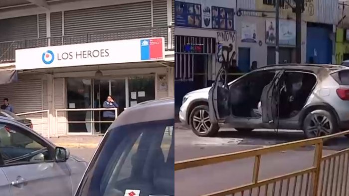 Balacera y autos quemados tras asalto a caja de compensación en Cerro Navia: Hay un delincuente muerto