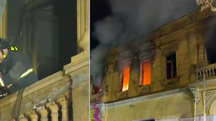 Inició por un colchón en la vereda: Grave incendio se registró en antiguo edificio en la Alameda