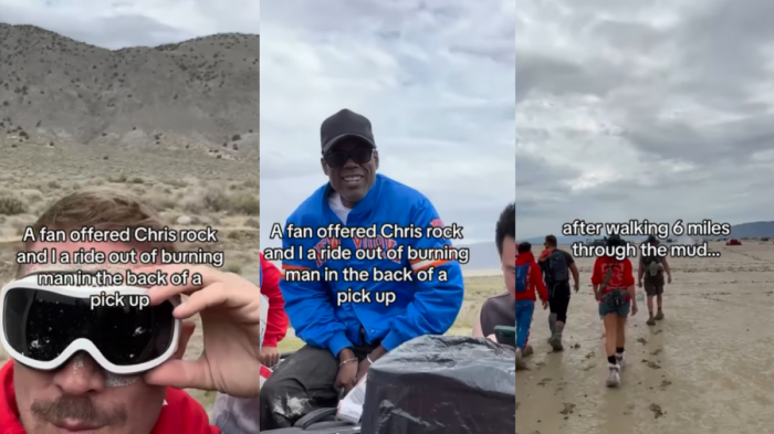 ¡Quedaron varados! Diplo y Chris Rock hicieron dedo y los rescató un fan en Burning Man