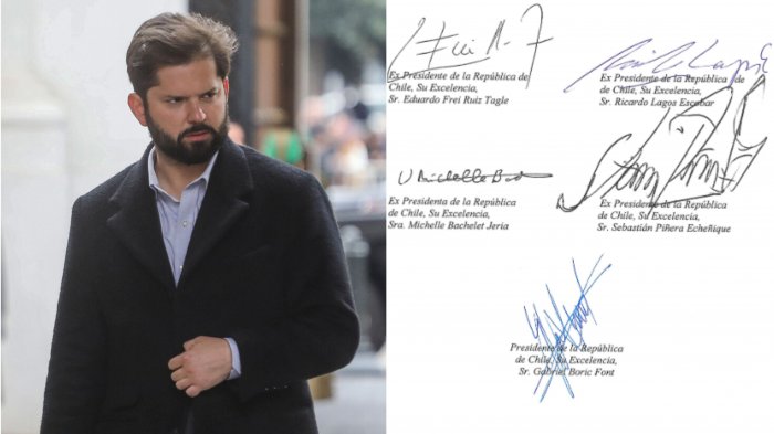 Pdte. Boric firmó acuerdo por 50 años del golpe con ex mandatarios: 