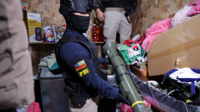 PDI incauta lanzacohetes en operativo antidrogas en Macul