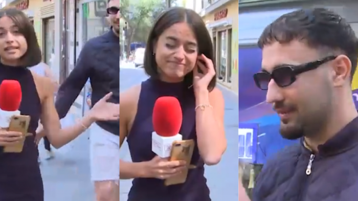 Hombre acosó a periodista en vivo en España: Lo encaró, fue detenido en minutos y quedó grabado