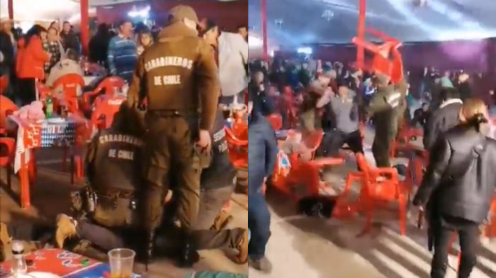 Le pegó con una silla: Intensa riña en fonda de Curicó dejó varios detenidos