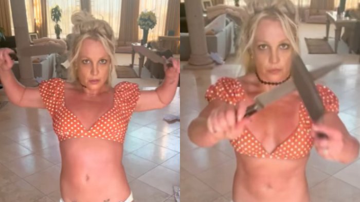 Britney Spears alarmó a sus fans tras desconcertante video bailando con cuchillos