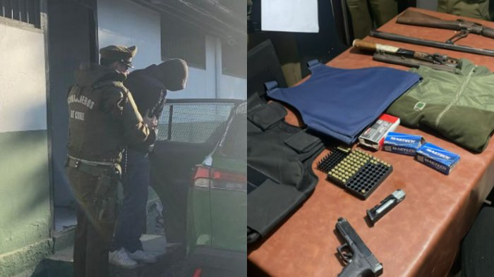 Ciclista fue sorprendido con saco lleno de armamento en El Monte: Portaba ropa con logo de Carabineros