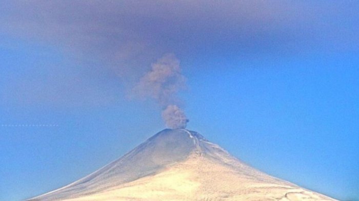 Volcán Villarrica presenta aumento en la altura de columna de desgasificación