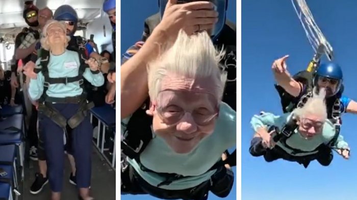¡Sequísima! Mujer de 104 años busca establecer récord mundial de salto en paracaídas