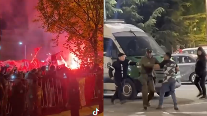 Tres hinchas peruanos detenidos en banderazo con bengalas en Lo Barnechea