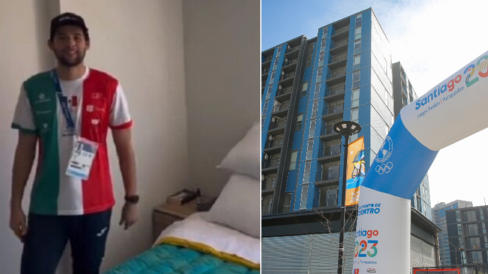 Nadador mexicano hizo completo tour en TikTok a los departamentos de la Villa Panamericana de Santiago 2023