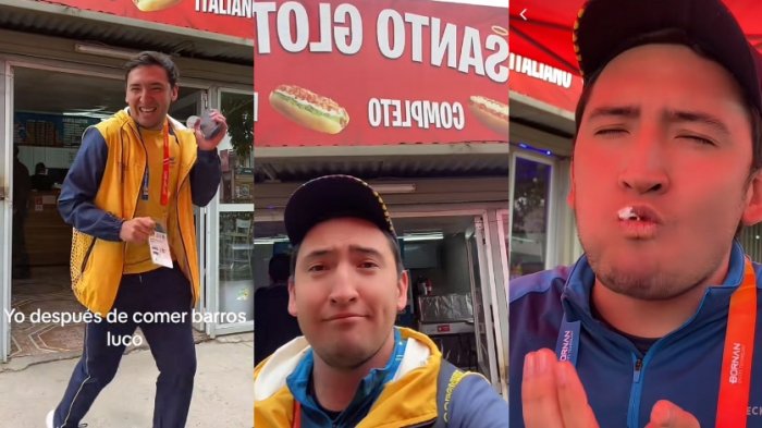 La cómica reacción de periodista del Comité Olímpico Colombiano tras probar el Barros Luco y As Italiano