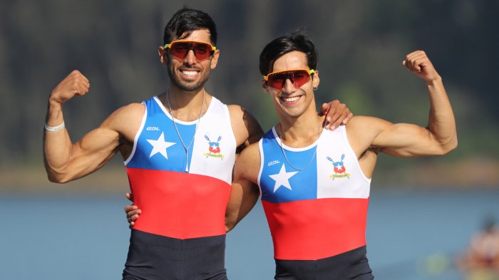 Santiago 2023: César Abaroa y Eber Sanhueza sacaron medalla de plata para Chile en remo doble masculino