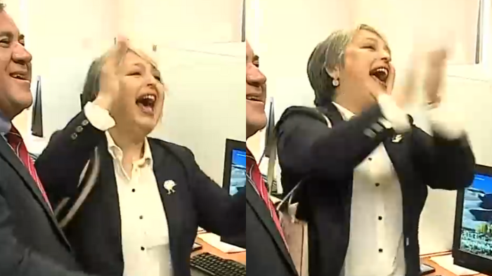 ¡Saltó de alegría! Así reaccionó la ministra Jara al ver oro de su sobrino en Panamericanos 2023